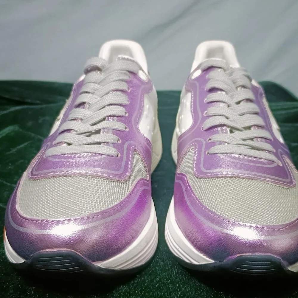 Golden Goose Running Sole sneakers in laminated pink with silver star - Picture 3 of 7